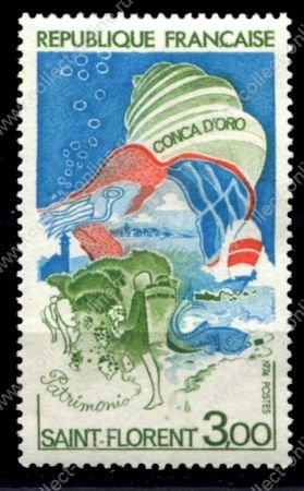 Франция 1974 г. • Mi# 1873 • 3 fr. • туризм • Сен-Флоран, Корсика • MNH OG VF