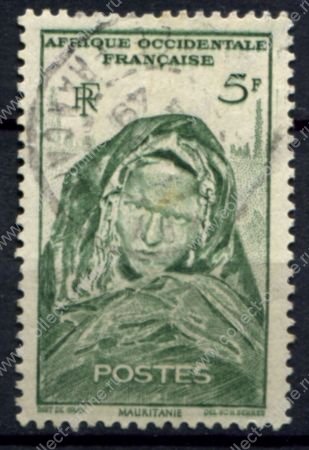 Французская Западная Африка 1947 г. • Iv# 37 • 5 fr. • осн. выпуск • мавританка • Used F-VF