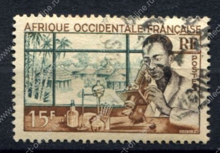 Французская Западная Африка 1953 г. • Iv# 48 • 15 fr. • развитие сельской медицины • Used F-VF