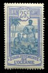 Французская Океания 1913-1920 гг. • Iv# 28 • 25 c. • осн. выпуск • рабочие Канака • MH OG VF