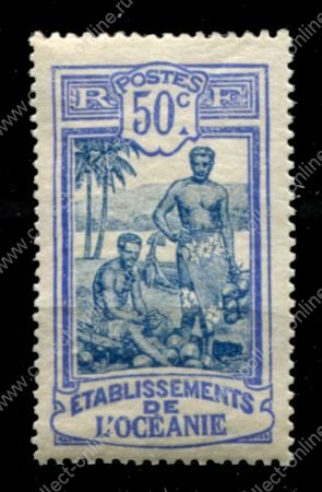 Французская Океания 1922-1927 гг. • Iv# 54 • 50 c. • осн. выпуск • рабочие Канака • MNG VF