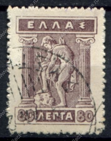 Греция 1913-1923 гг. • Sc# 225 • 80 l. • "Гермес надевающий сандалии" (Цинцинат) • Used F-VF