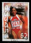 Гайана 1989 г. • Sc# 2014 • $2 • Олимпиады • Флоренс Гриффит-Джойнер • Used(ФГ) OG NH VF ( кат. - $4 )