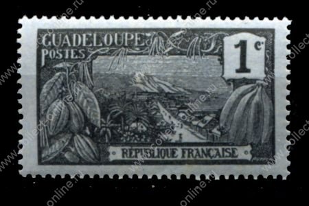 Гваделупа 1905-1907 г. • Iv# 55 • 1 c. • основной выпуск • вид на Бас-Терр • MNH OG VF
