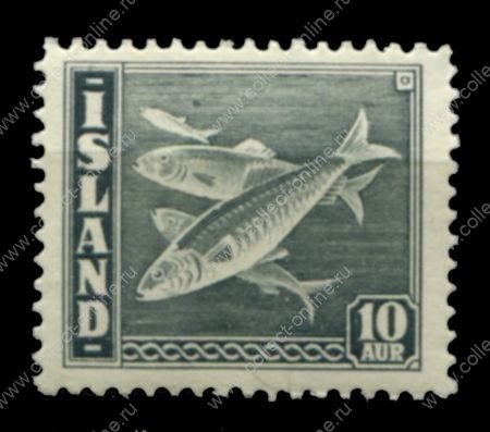 Исландия 1945 г. • Mi# 237 • 10 a. • промысловые рыбы, сельдь • стандарт • MNH OG VF