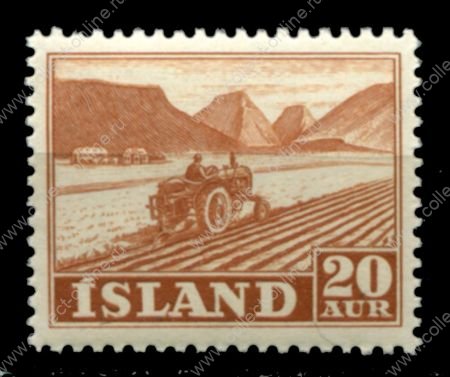 Исландия 1950 г. • Mi# 264 • 20 a. • трактор на пашне • стандарт • MNH OG VF