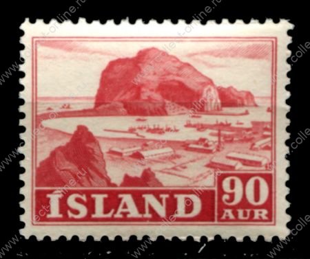 Исландия 1954 г. • Mi# 266 • 90 a. • корабли в порту • стандарт • MNH OG VF