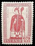 Исландия 1956 г. • Mi# 300 • 0.75 kr. • 900 лет резиденции епископа Скалхольт • Святой Торлак • MNH OG VF