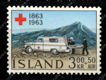 Исландия 1963 г. • Mi# 375 • 100 лет основания Красного Креста • MNH OG VF