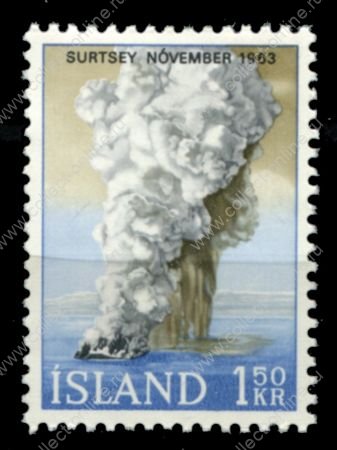 Исландия 1965 г. • Mi# 392 • 1.50 kr. • подводное извержение вулкана • MNH OG VF
