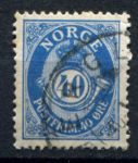 Норвегия 1910-1929 гг. • Sc# 93 • 40 o. • цифра в почтовом рожке • стандарт • Used F-VF