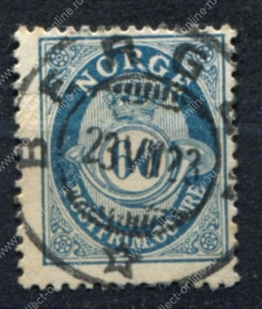 Норвегия 1910-1929 гг. • Sc# 95 • 60 o. • цифра в почтовом рожке • стандарт • Used F-VF
