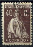 Португалия 1912-1931 гг. • Sc# 261 • 40 c. • (с именем гравёра) • богиня Церера • стандарт • Used F-VF