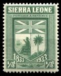 Сьерра-Леоне 1933 г. • Gb# 168 • ½ d. • 100-летие отмены рабства • герб колонии • MH OG VF