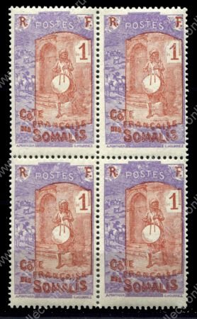 Берег Сомали 1915-1916 гг. • Iv# 83 • 1 c. • осн. выпуск • барабанщик • кв. блок • MNH OG VF