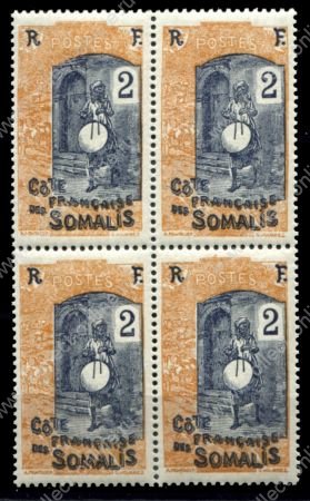Берег Сомали 1915-1916 гг. • Iv# 84 • 2 c. • осн. выпуск • барабанщик • кв. блок • MNH OG VF