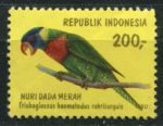 Индонезия 1980 г. • Sc# 1106 • 200 r. • попугаи • красный лори • концовка • MNH OG VF ( кат. - $6 )
