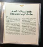 США 1984 г. • Sc# 2092 • 20 c. • 50-летие начала выпуска "утиных" марок • альбом с КПД (54 конверта) гашения всех штатов