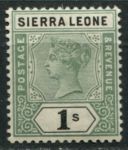 Сьерра-Леоне 1896-1897 гг. • Gb# 50 • 1 sh. • Королева Виктория • стандарт • MLH OG XF ( кат.- £ 7 )