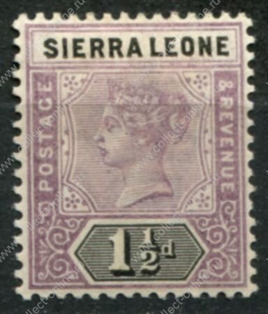 Сьерра-Леоне 1896-1897 гг. • Gb# 43 • 1½ d. • Королева Виктория • стандарт • MLH OG XF ( кат.- £ 5 )