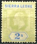 Сьерра-Леоне 1903 г. • Gb# 83 • 2 sh. • Эдуард VII • стандарт • MNG VF ( кат.- £55 ) 