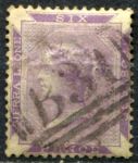 Сьерра-Леоне 1859 г. • Gb# 1 • 6 d. • Виктория • стандарт • Used VF ( кат.- £50 )