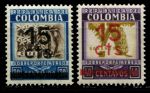 Колумбия 1939 г. • SC# C119-20 • 15 c.(2) • надпечатки нов. номинала • полн. серия • MNH OG VF