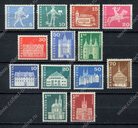 Швейцария 1960-1968 гг. • Sc# 382..448 • 5 c.//1.50 fr. • стандарт • 13 марок • MNH OG VF 