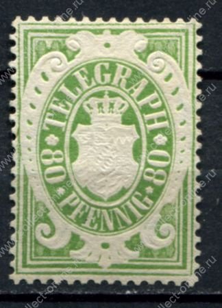 Бавария 1876 • Mi# TM 20 • 80 pf. • телеграфная • MNG VF