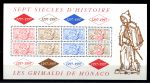 Монако 1997 г. • Mi# Block 72 • 700 лет династии Гримальди • блок • MNH OG VF ( кат. - €12 )