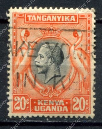 Кения, Уганда и Танганьика 1935-1937 гг. • Gb# 114 • 20 c. • Георг V • осн. выпуск • журавли • Used VF