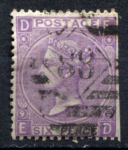 Великобритания 1867-1880 гг. • Gb# 109 pl. 9 • 6 d. • Королева Виктория • стандарт • Used F- ( кат.- £ 90 )