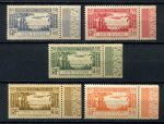 Кот-д'Ивуар 1940 г. • Iv# PA 1-5 • 1.90 - 6.90 fr. • самолет над заливом • авиапочта • полн. серия • MNH OG* XF ( кат.- €8 )