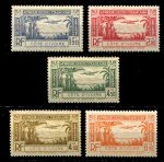 Кот-д'Ивуар 1940 г. • Iv# PA 1-5 • 1.90 - 6.90 fr. • самолет над заливом • авиапочта • полн. серия • MNH OG* VF ( кат.- €8 )
