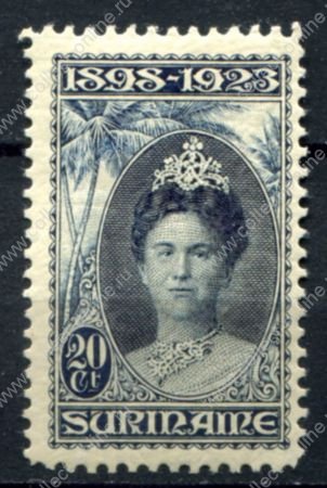 Суринам 1923 г. • Mi# 112 • 20 c. • королева Вильгельмина, 25 лет правления • MH OG VF