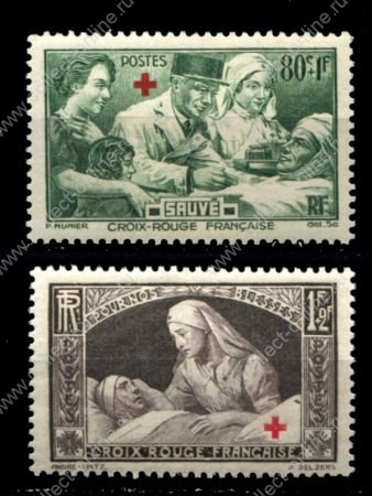 Франция 1940 г. • Iv# 459-460 • Для Красного Креста • полн. серия • MNH OG VF ( кат. - €30 )