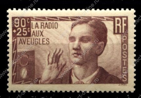 Франция 1938 г. • Iv# 418 • 90+25 c. • начало вещания радио для слепых • MH OG VF • ( кат. - €9 )