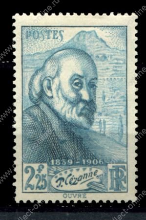 Франция 1939 г. • Iv# 421 • 2.25 fr. • Поль Сезанн(художник) • 100 лет со дня рождения • MNH OG VF • ( кат. - €12 )