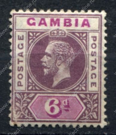Гамбия 1912-1922 гг. • Gb# 94 • 6 d. • Георг V • стандарт • MNG VF