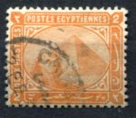 Египет 1870-1902 гг. • Sc# 39 • 2 pi. • Сфинкс и пирамиды • стандарт • Used VF