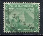 Египет 1879-1902 гг. • Sc# 40 • 5 pi. • Сфинкс и пирамиды • стандарт • Used F-VF ( кат. - $10 )