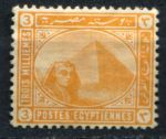 Египет 1888-1906 гг. • Sc# 46a • 3 m. • Сфинкс и пирамиды • оранж. стандарт • MNG VF
