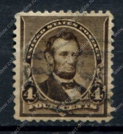 США 1890-1893 гг. • SC# 222 • 4 c. • Авраам Линкольн • стандарт • Used F-VF ( кат. - $5 )