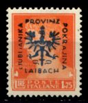 Германия 3-й рейх • оккупация Любляны 1944 г. • Mi# 12 • 1.75 L. • надпечатка на стандарте Италии• MNH OG VF