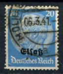 Германия 3-й рейх • оккупация Эльзаса 1940 г. • Mi# 9 • 20 pf. • надпечатка "Elsaz"• Used VF