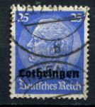 Германия 3-й рейх • оккупация Лотарингии 1940 г. • Mi# 10 • 25 pf. • надпечатка "Lothringen"• Used VF
