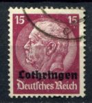 Германия 3-й рейх • оккупация Лотарингии 1940 г. • Mi# 8 • 15 pf. • надпечатка "Lothringen"• Used VF