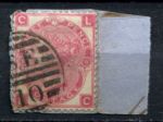 Великобритания 1867-1880 г. • Gb# 103 pl. 9 • 3 d. • Королева Виктория • стандарт • на вырезке Used F-VF ( кат.- £70 )