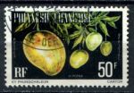 Французская Океания 1977 г. • Sc# O13a • 50 fr. • фрукты, манго • перф. 13 • официальная почта • Used VF ( кат. - €20 )