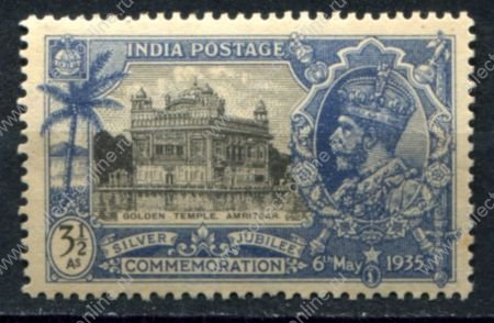 Индия 1935 г. • Gb# 245 • 3½ a. • 25-летие правления Георга V • Золотой храм • MNH OG VF* ( кат. - £9 )
